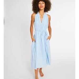 Millie Marilyn Dress in Riviera Double Gauze Blue‎ XS